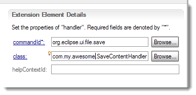 handler overwrite rcp xml