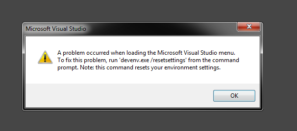Devenv exe visual studio ошибка 0xc06d007e